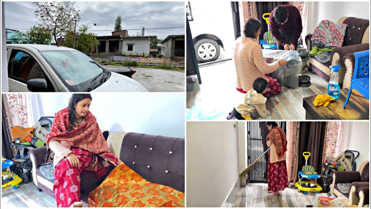 बारिश में दीदी नहीं आई इधर मेरी हालत खराब ❣️ | House Cleaning Vlog Indian Mom Saree | cleaning vlog