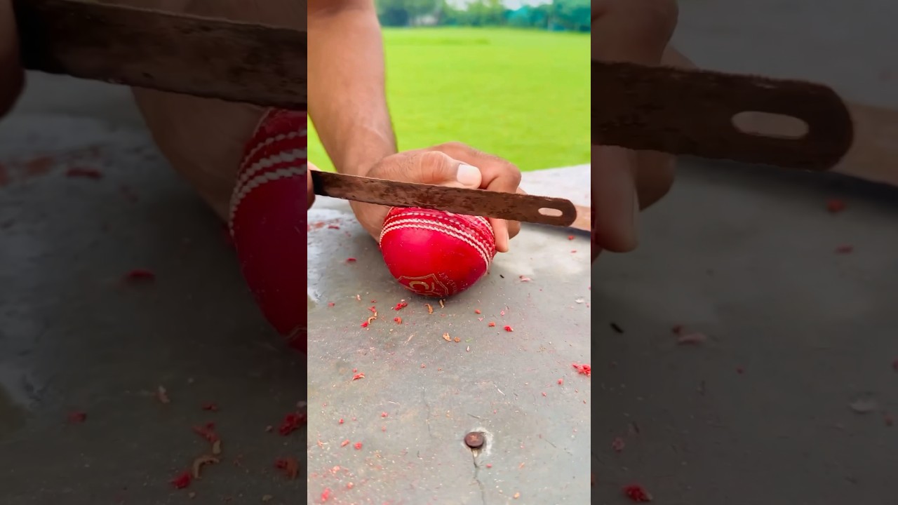 अब क्या होता है Leather की Ball के अंदर 🤔 #cricketwithvishal #shorts
