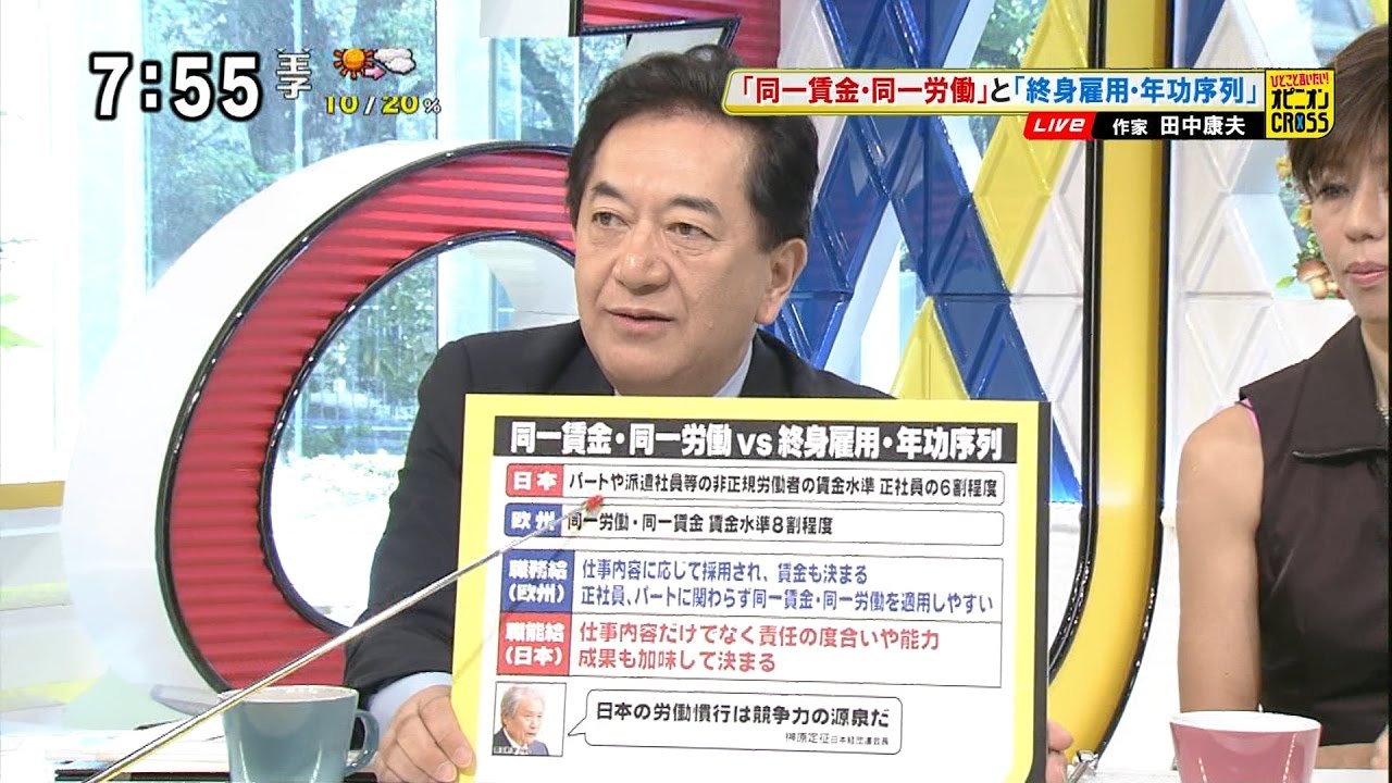 田中康夫「同一賃金同一労働の死角 アクセルとブレーキ」 職務給と職能給 [モーニングCROSS]