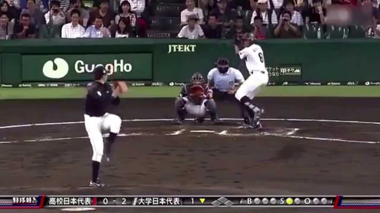 創価大  田中正義投手のピッチング     打者オコエ瑠偉