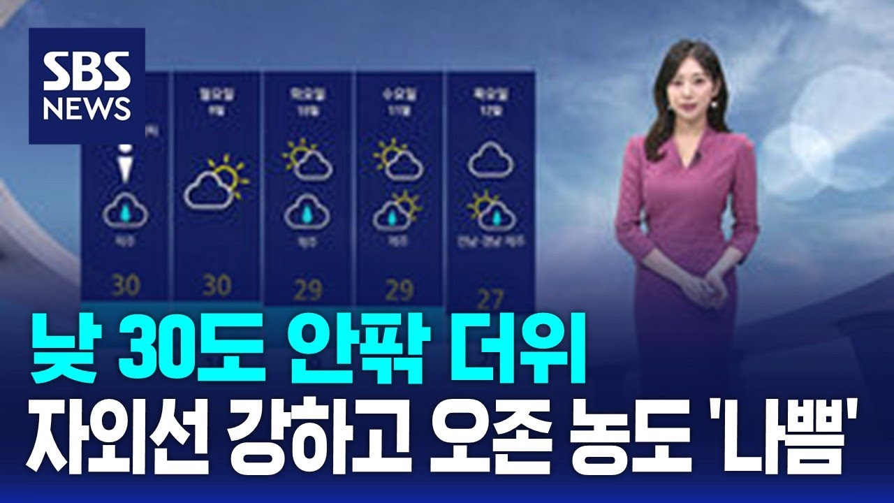 [날씨] 낮 30도 안팎 더위…자외선 강하고 오존 농도 '나쁨' / SBS