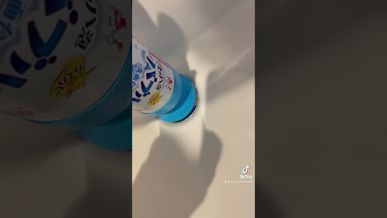 排水口にバブルーン 最後まで見てね