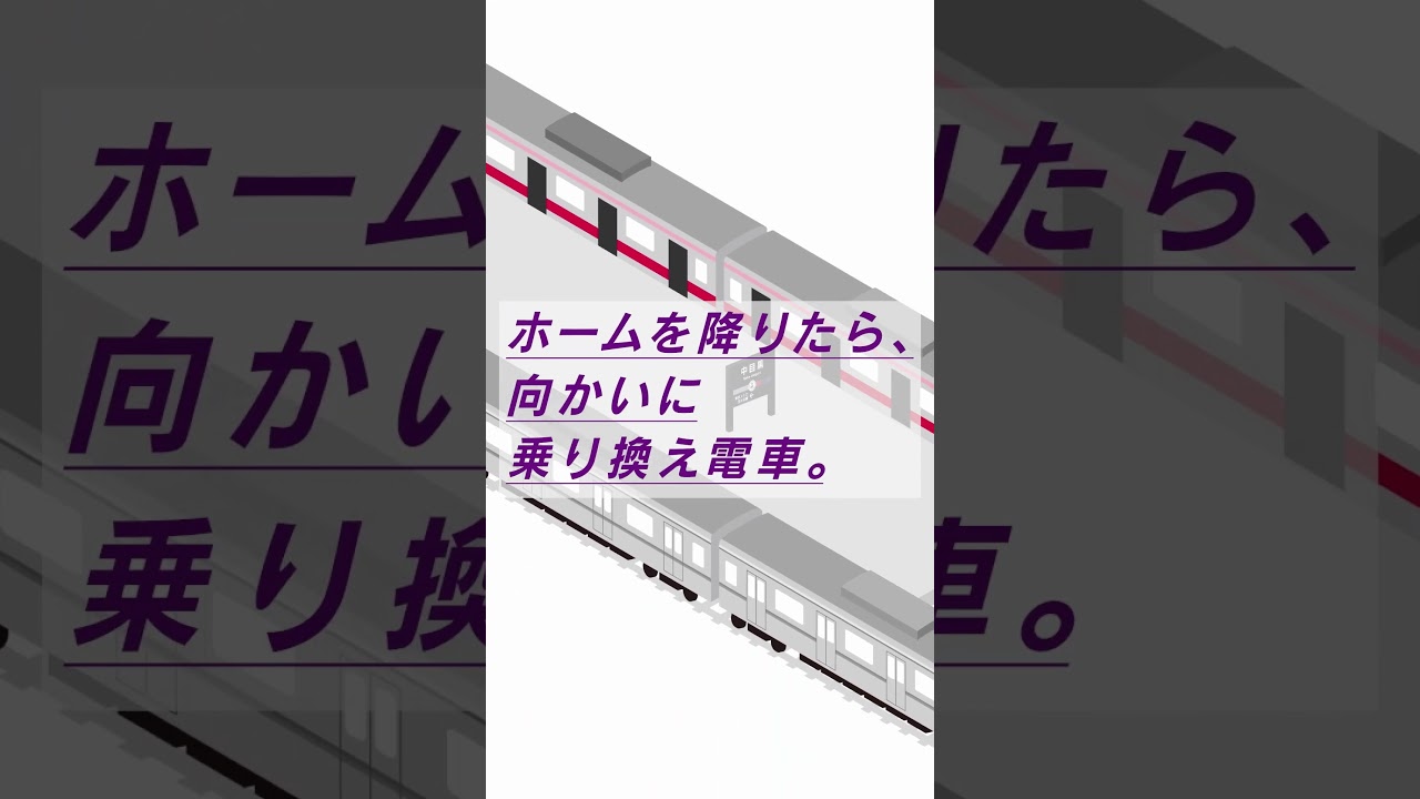 ホーム降りたら、向かいに乗り換え電車。都心へのアクセスに強い。東急新横浜線。