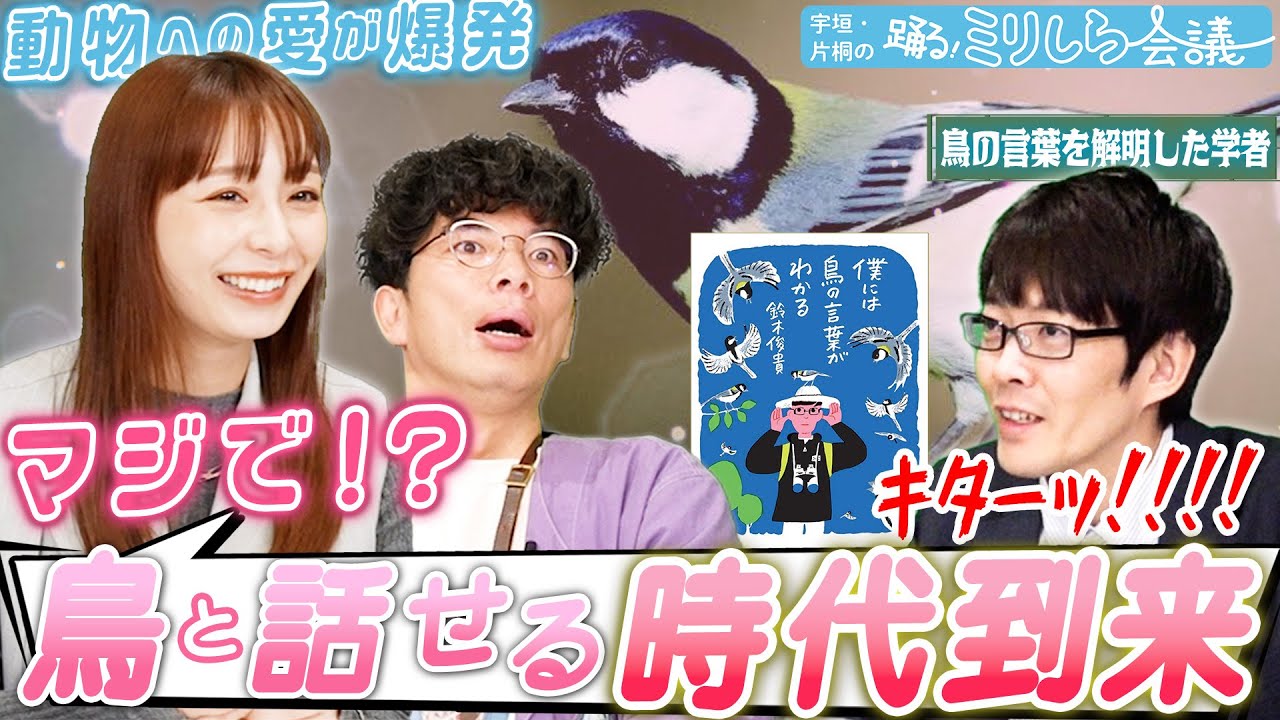 【全人類が驚愕】宇垣美里と片桐仁も大興奮！！言葉を操り会話する鳥たちの知られざる世界とは…！？【踊る！ミリしら会議 #２】