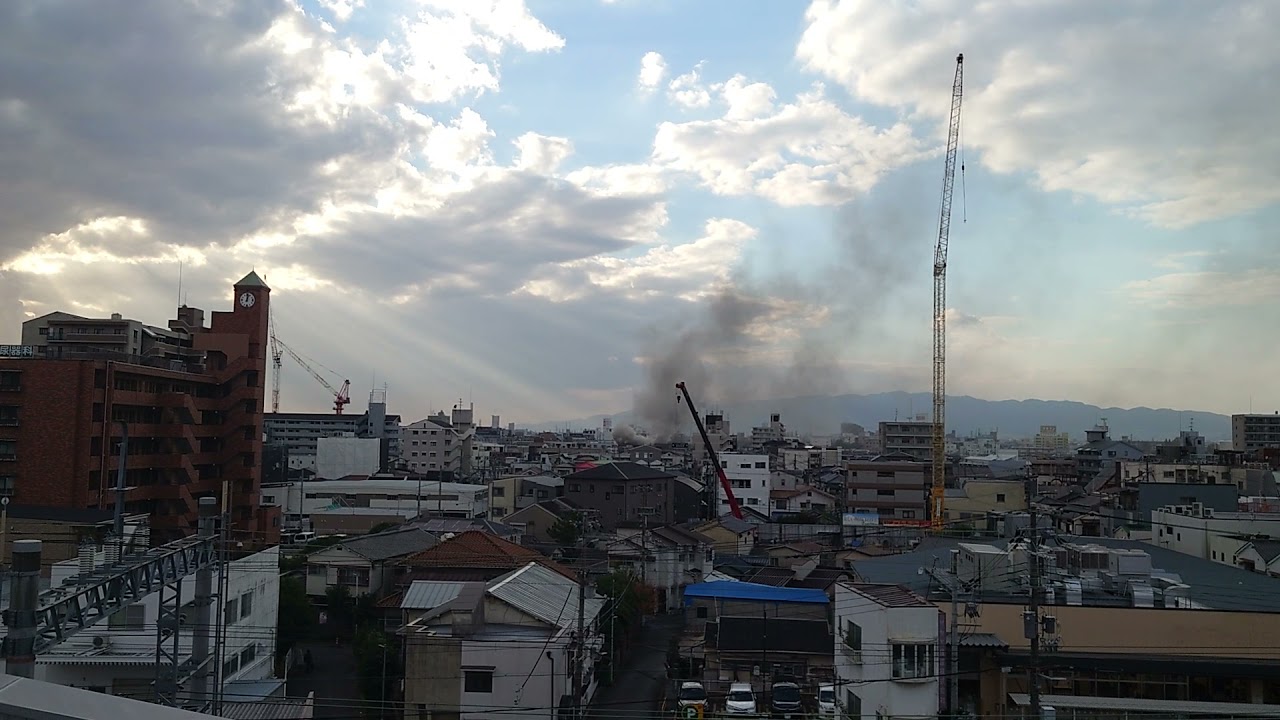 大阪府　豊中市　庄内　火事の様子