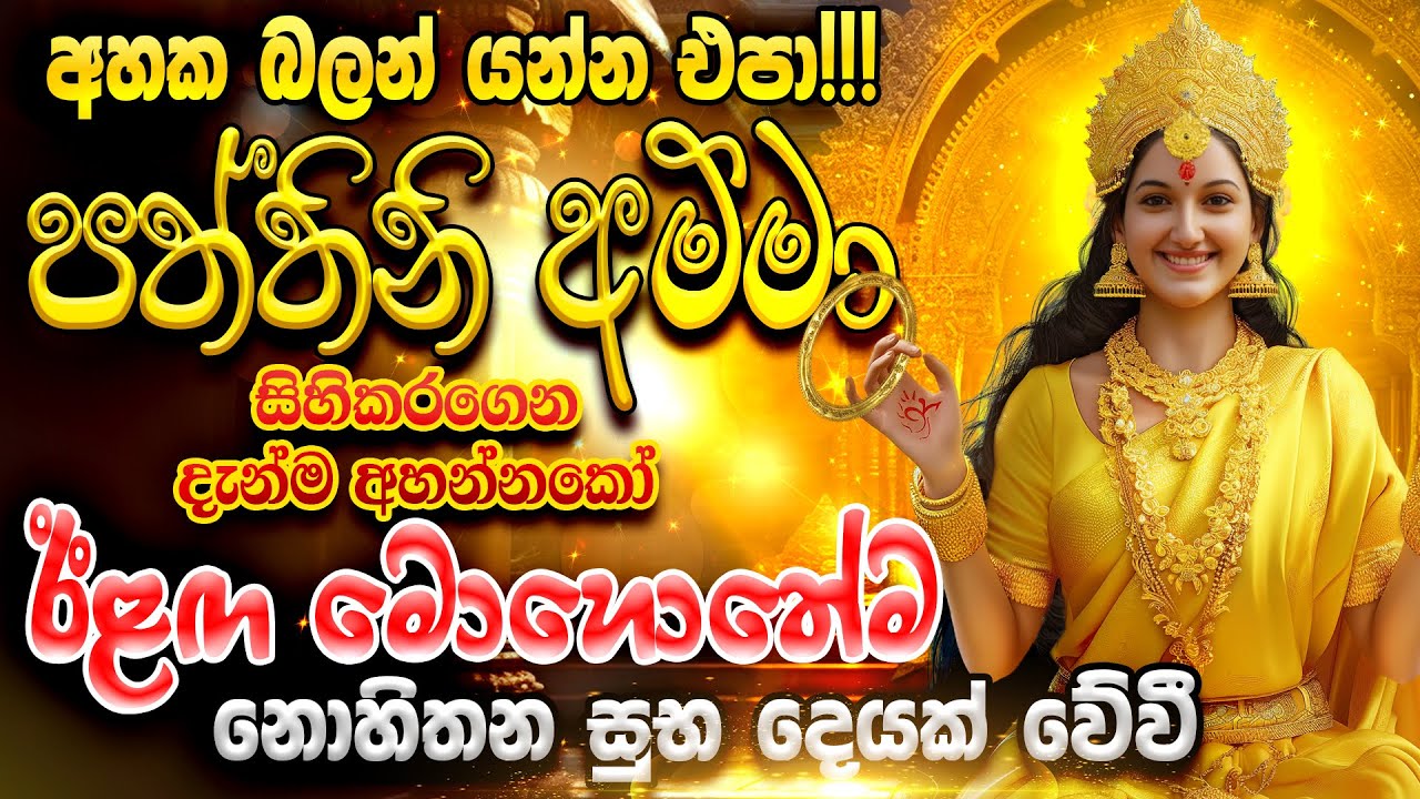 දැක්ක ගමන්ම හැම වැඩක්ම පැත්තක දාලා අහන්නකෝ...🙏🙏 අහල ඉවර වෙන්නත් කලින් සුභ පණිවිඩයක් අහන්න ලැබෙනවා...