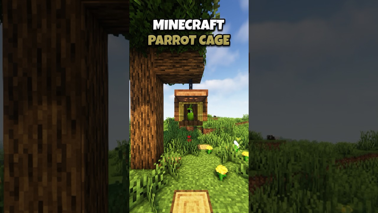 🦜  Minecraft Realistic Parrot Cage Tutorial!