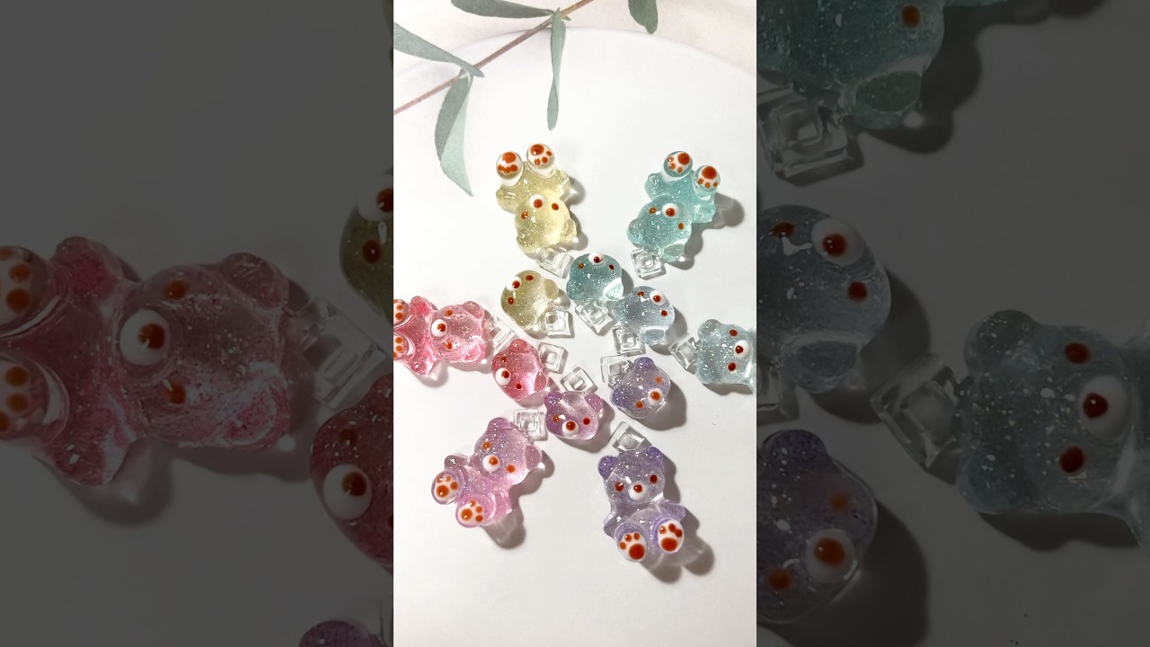 セリアグミシュガーパウダーくまちゃん作ろう！🧸🩷#ハンドメイド #レジン #resin #レジンアクセサリー #レジン作り方 #resinart #diy #アクセサリー