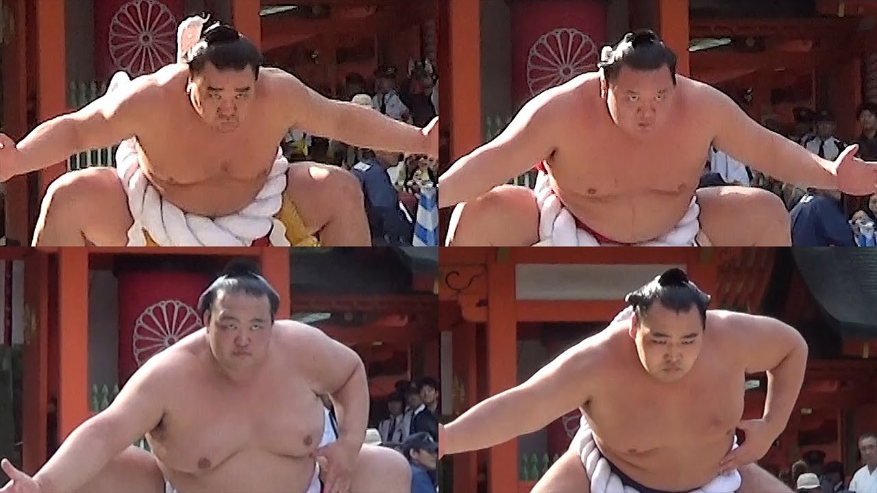 ４横綱が土俵入り奉納　福岡・住吉神社