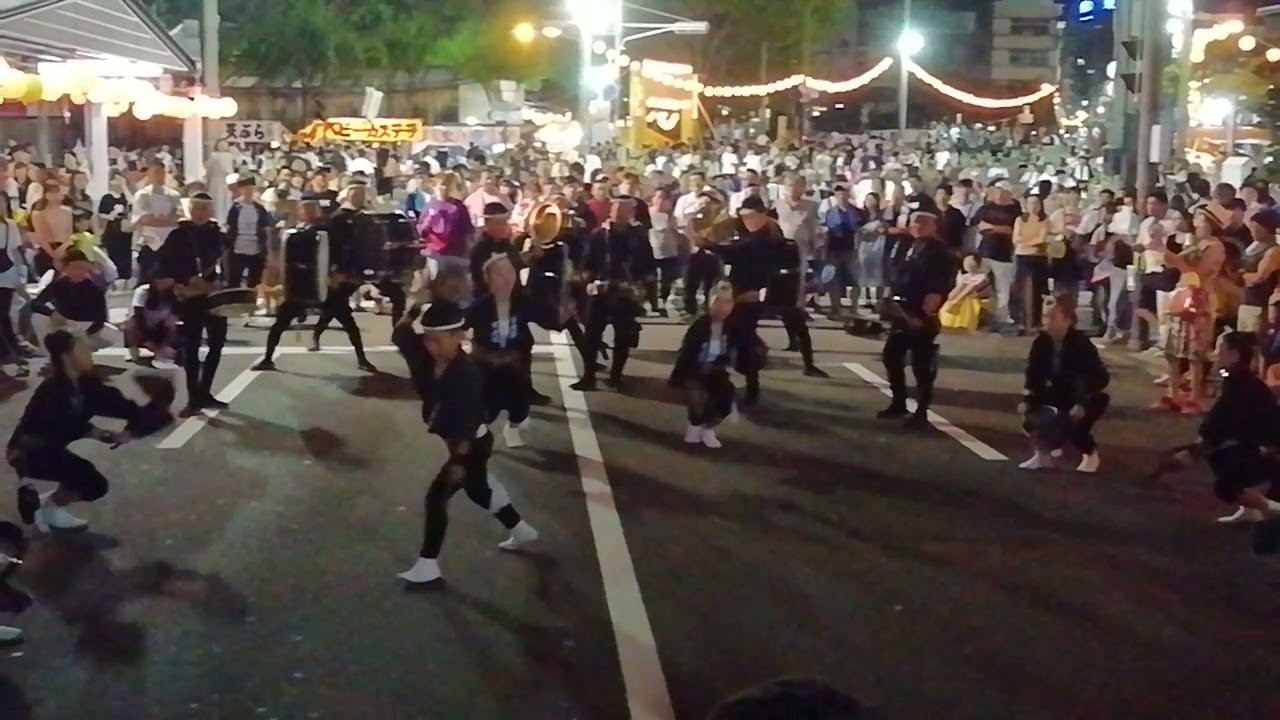 【本場徳島阿波おどり】交通規制解除直前の夢咲連の皆さまの華麗な踊り！両国橋南詰 2019 #festival #祭り #お祭り #yosakoi #だんじり #よさこい