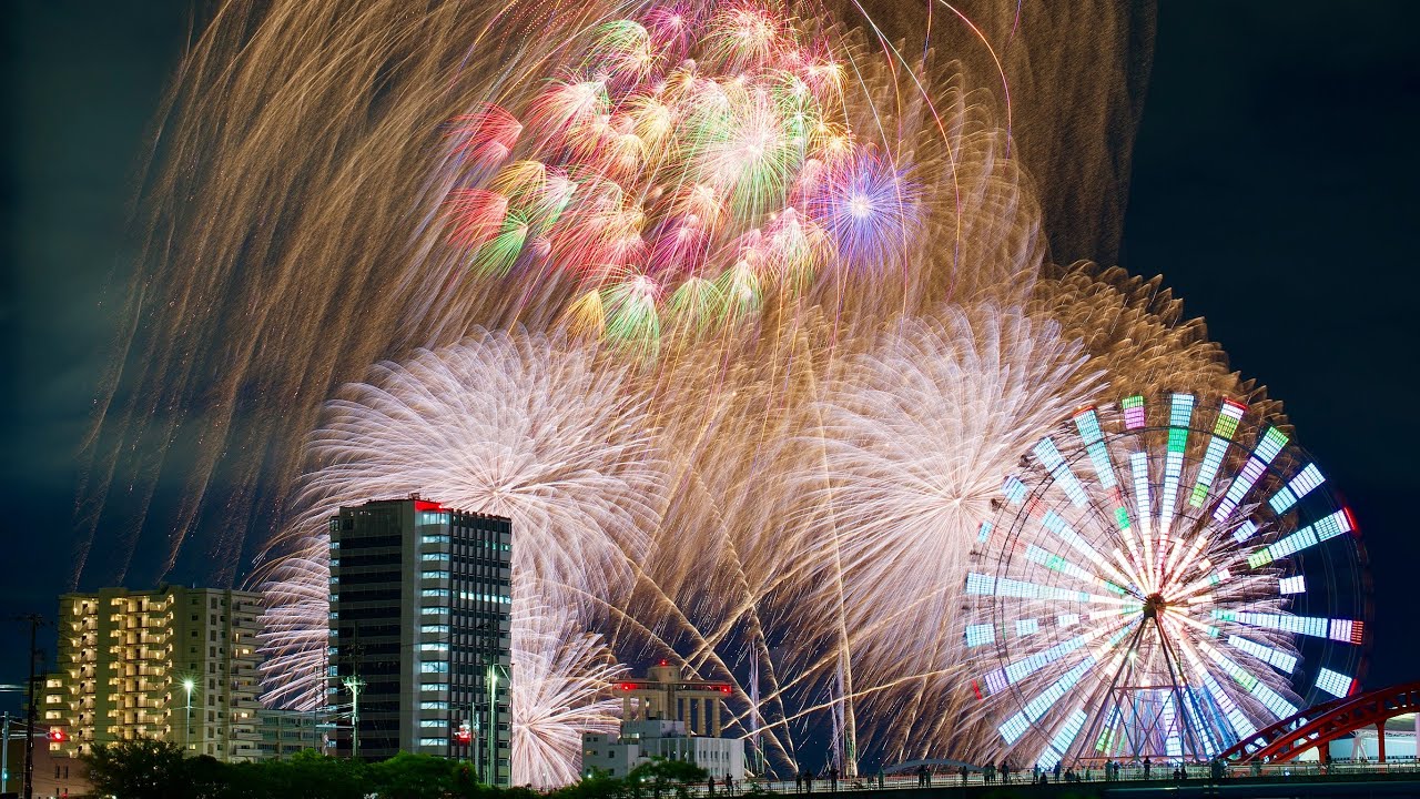 名港水上芸術花火 2025 名古屋花火大会 ハイライト 2尺玉 Nagoya Fireworks Festival 24 inch shells
