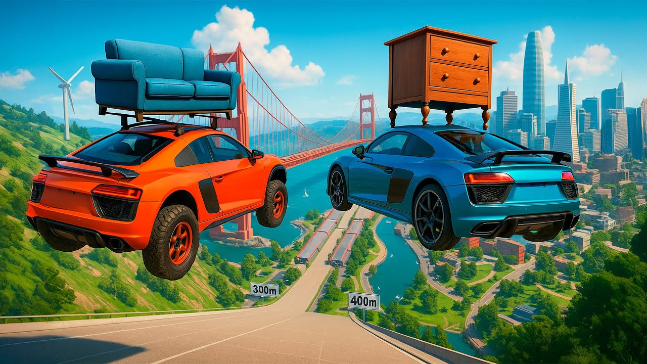 🚀 ACCIDENTES EXTREMOS EN SALTO BRUTAL 🔧 BeamNG Drive