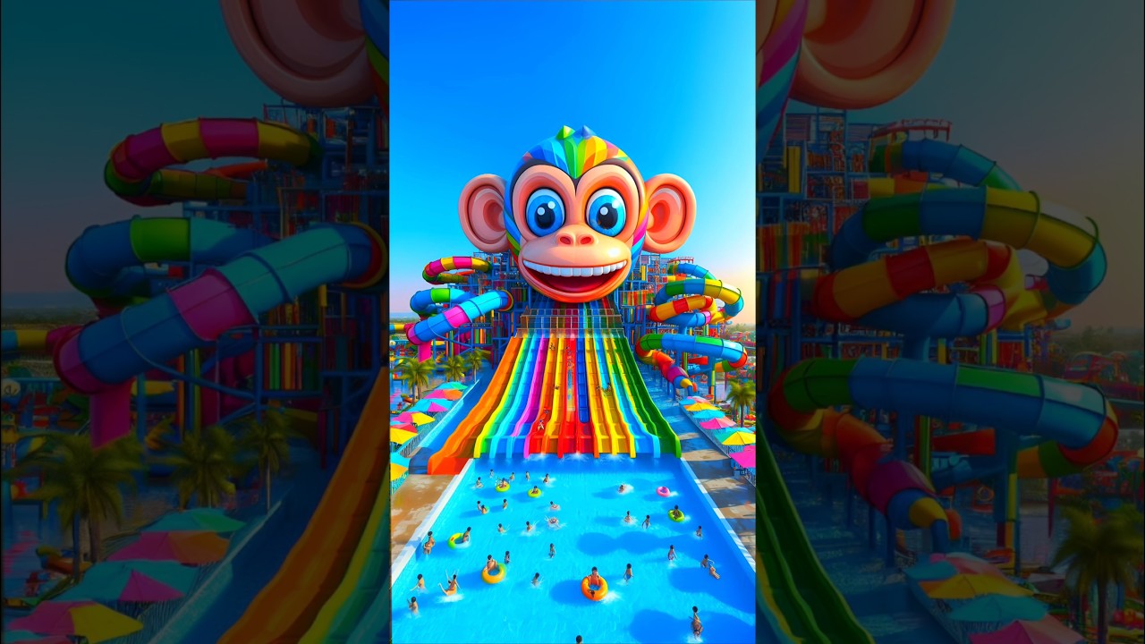 ❤️ Evolution of Catapillar : Big Monkey Water Slider Park 🥰 #cat #cute #love #shorts