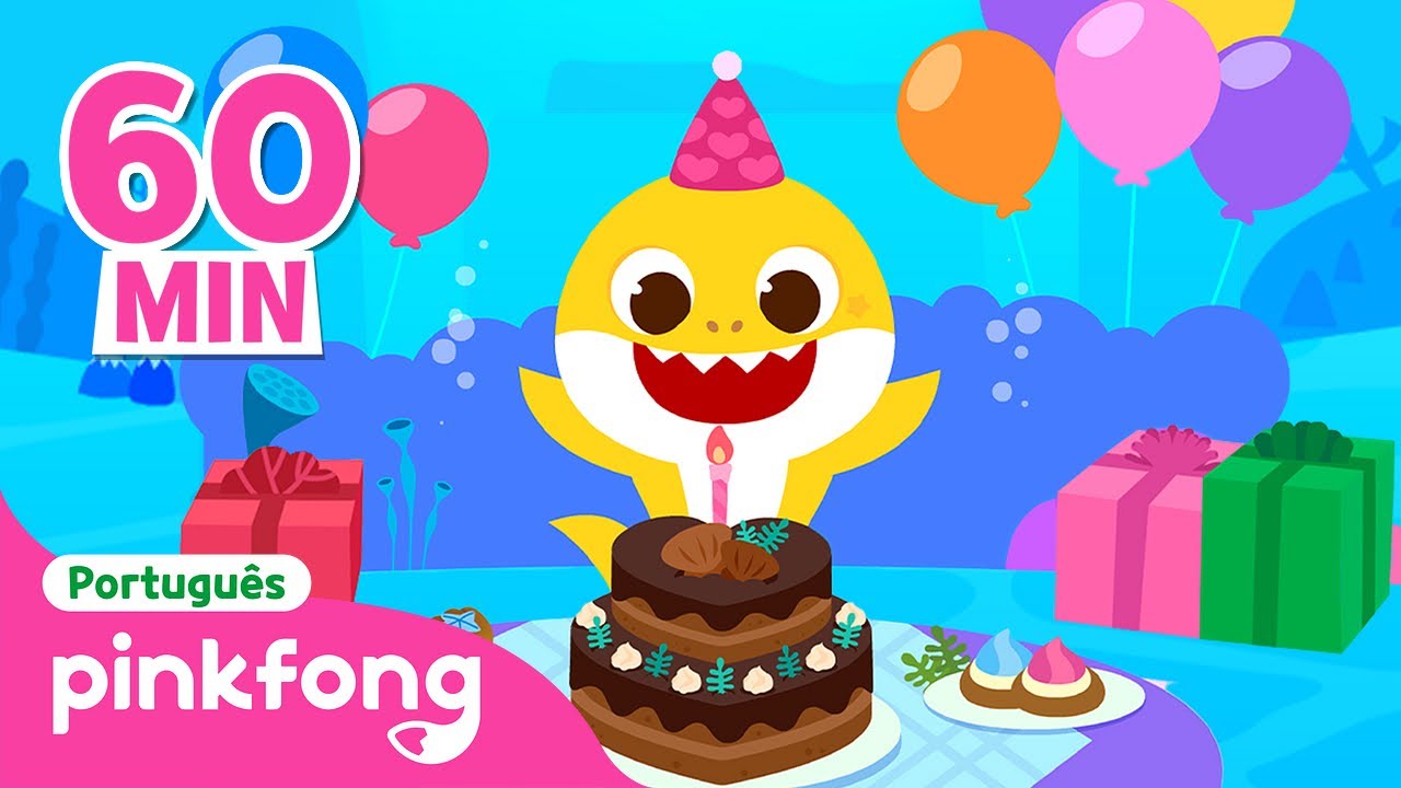 🎂 Feliz Aniversário do Bebê Tubarão 🎂 | + Completo | Pinkfong, Bebê Tubarão! Canções para Crianças