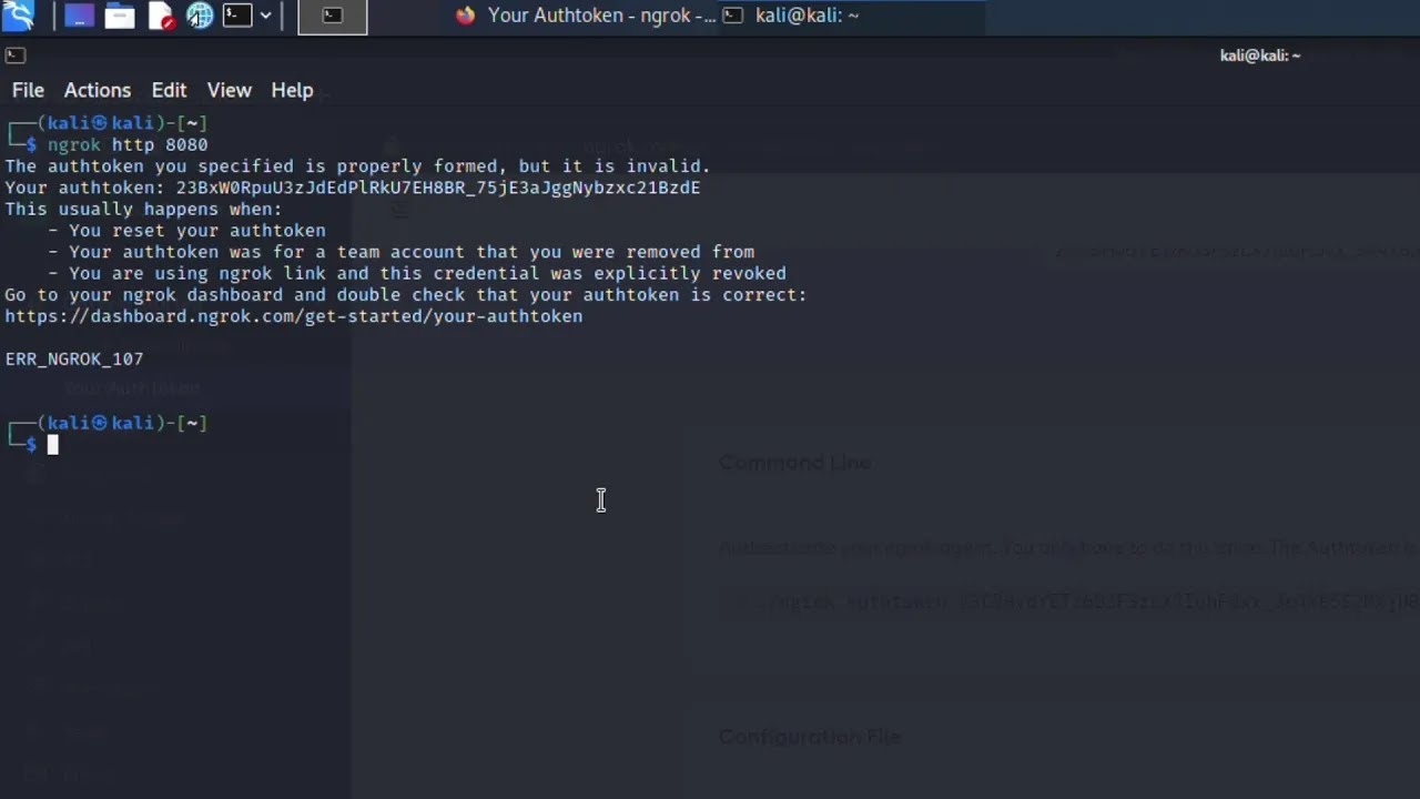 ✅ Fix Ngrok Error Authtoken is Properly Formed but Invalid  Kali Linux Tutorial