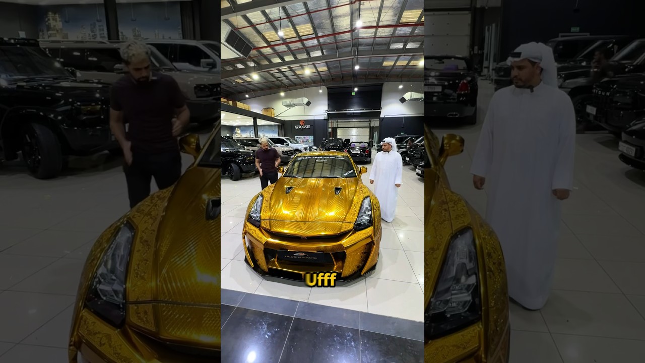 🔥 FULLY CUSTOM GOLD NISSAN GTR #shorts