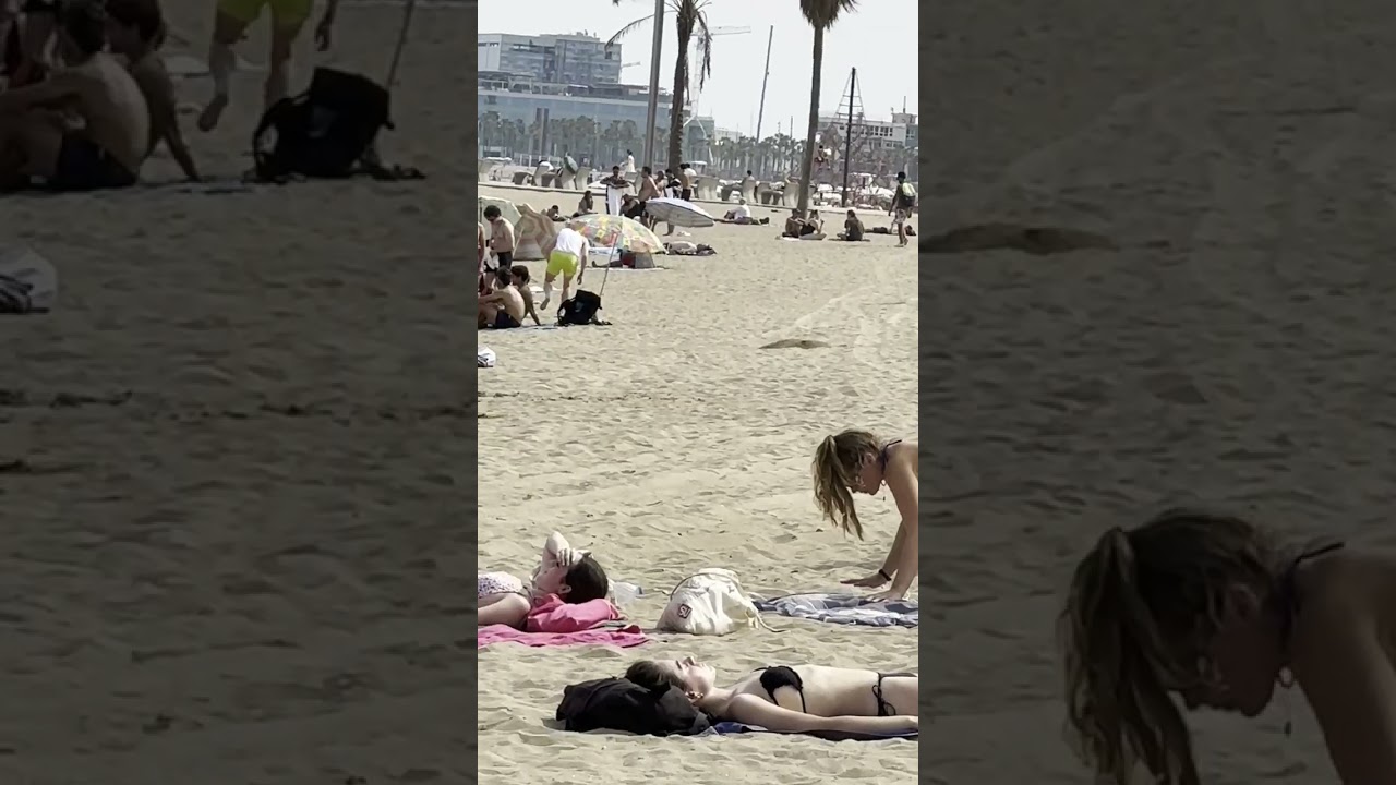 🇪🇸 Hot day at Barcelona beach Spain