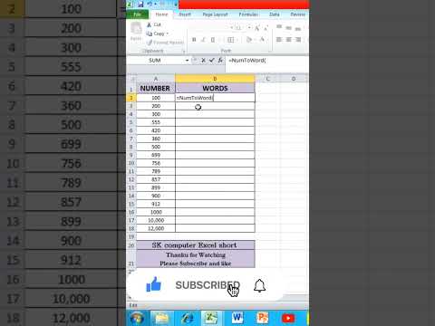 😯 How To Convert Numbers into Words in excel #excel #ytshorts #shorts