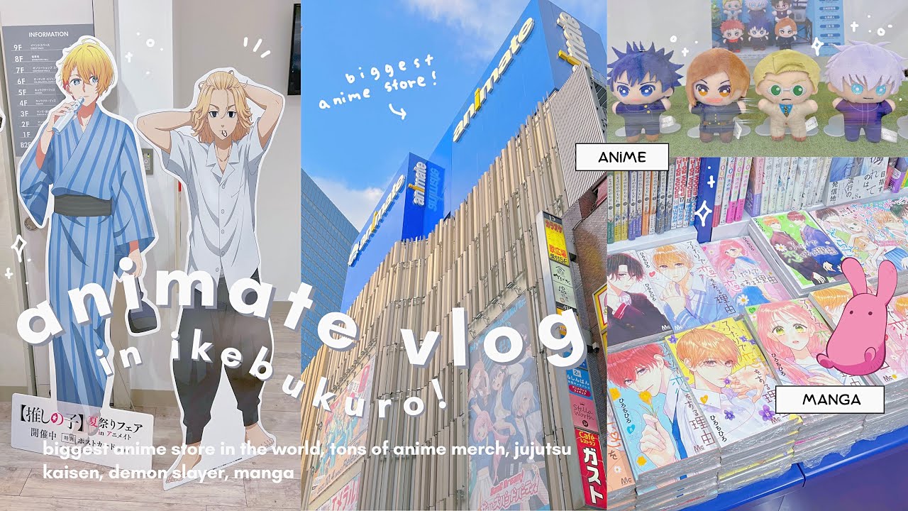 🍞 japan's biggest anime store! // anime + manga shopping at animate in ikebukuro + mini haul