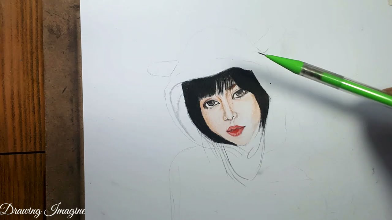 ● Pong Kyubi/pong kitchen realistic drawing using colour pencil