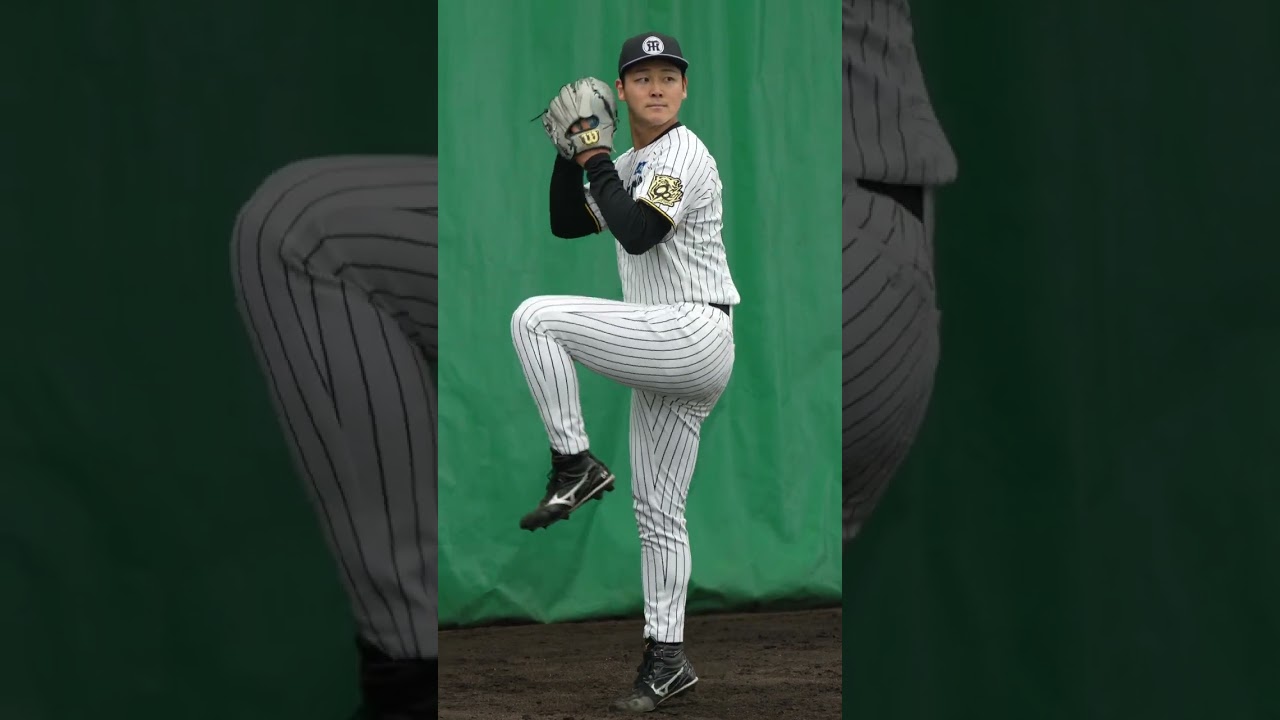 阪神春訓， 投手木下里都R.KINOSHITA 。Baito surunara Entry Ginoza Stadium 沖繩宜野座 #npb