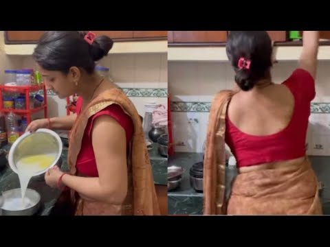 🌺 saree Vlog | house cleaning vlog indian housewife mom desi cleaning navel vlogger housewife