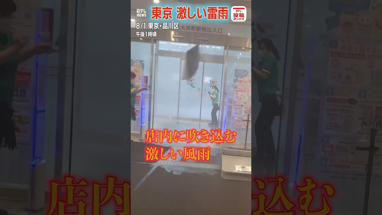 【これがゲリラ豪雨】ドア閉めても…避難した先の店内にまで #shorts
