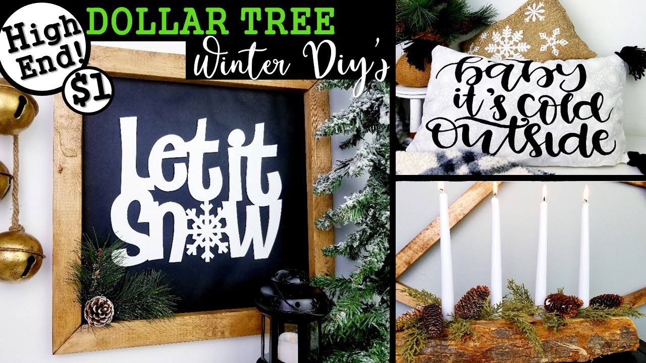 $1 HIGH END DOLLAR TREE WINTER DIY'S 🎄| WINTER HOME DECOR IDEAS