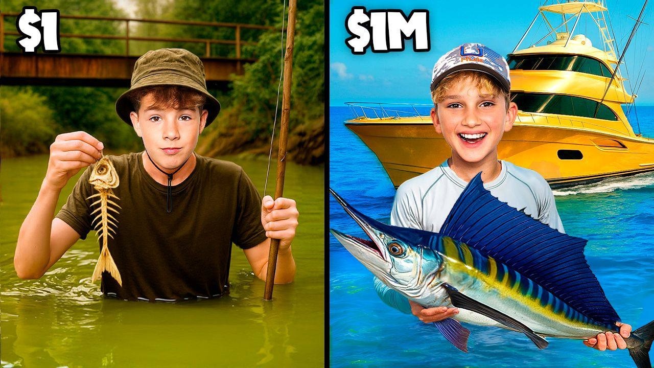 $1 vs $1,000,000 Fishing!