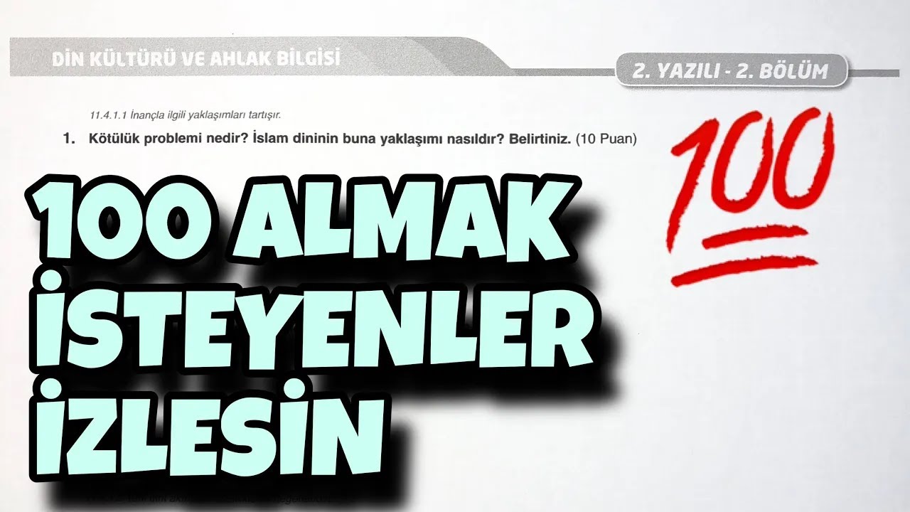 11.Sınıf Din Kültürü 2.Dönem 2.Yazılı