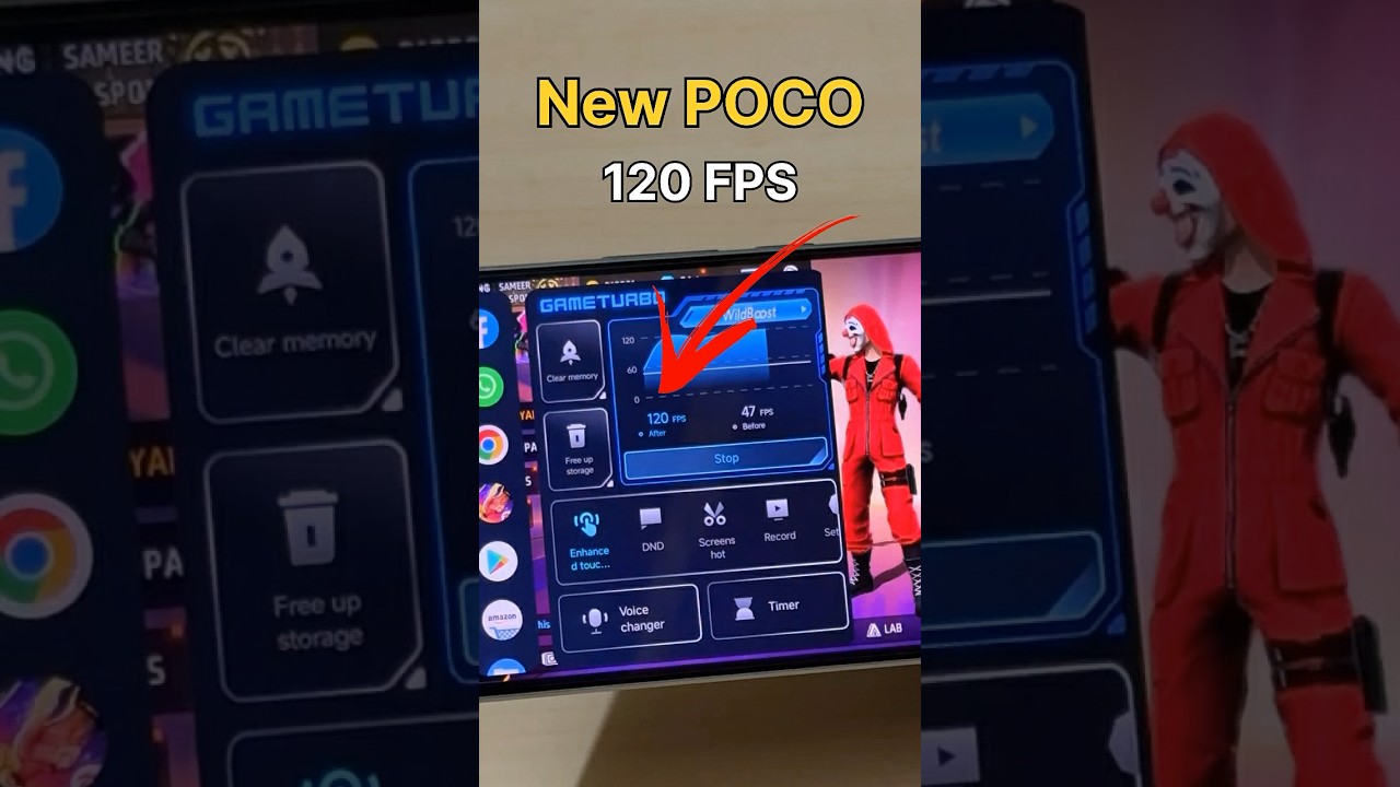 121 FPS 😈💀- FREEFIRE TEST #freefire #120fps #90fps #pocof6pro #pocox6pro #iphone