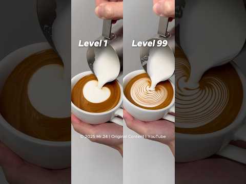 12-Second Latte Art Tutorial: Level 1 vs. Level 99 | Original Content by Mr.24 #latteart #latte