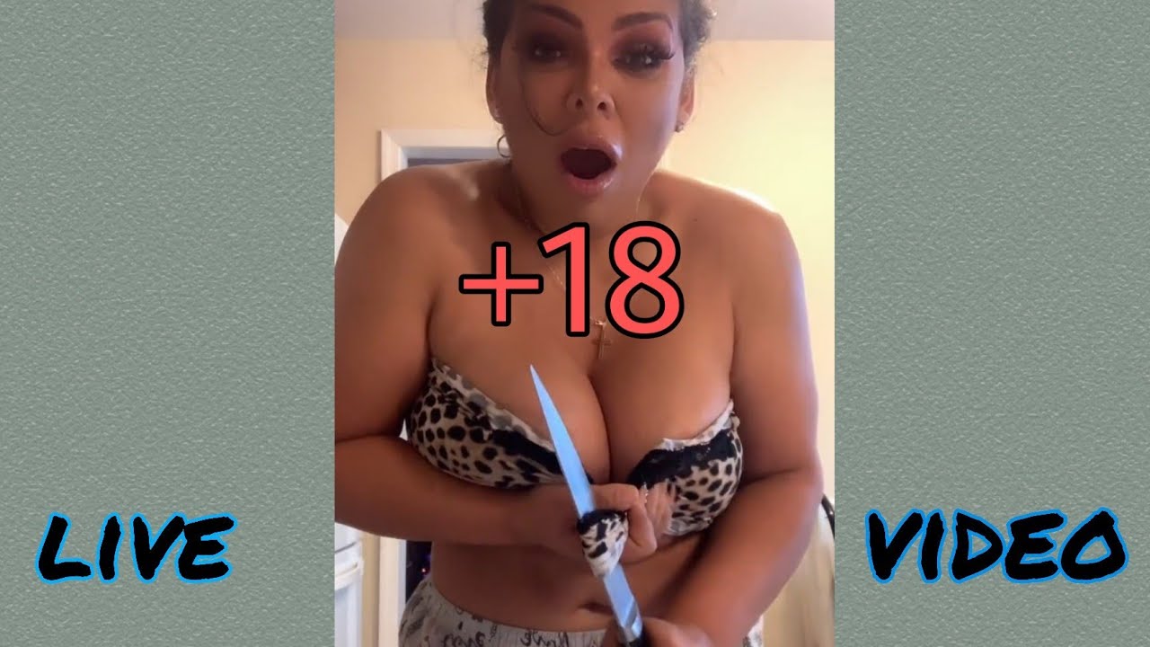+18  @sheylahoficial cutting her bra with a knife  in instagram live video / part 1 بث مباشر انسقرام