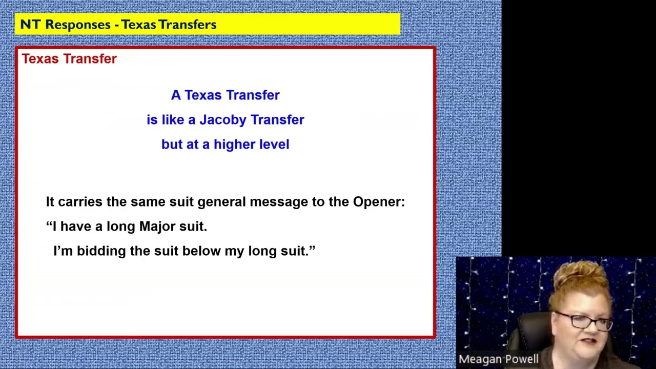 1NT and 2NT Openers - Texas Transfers