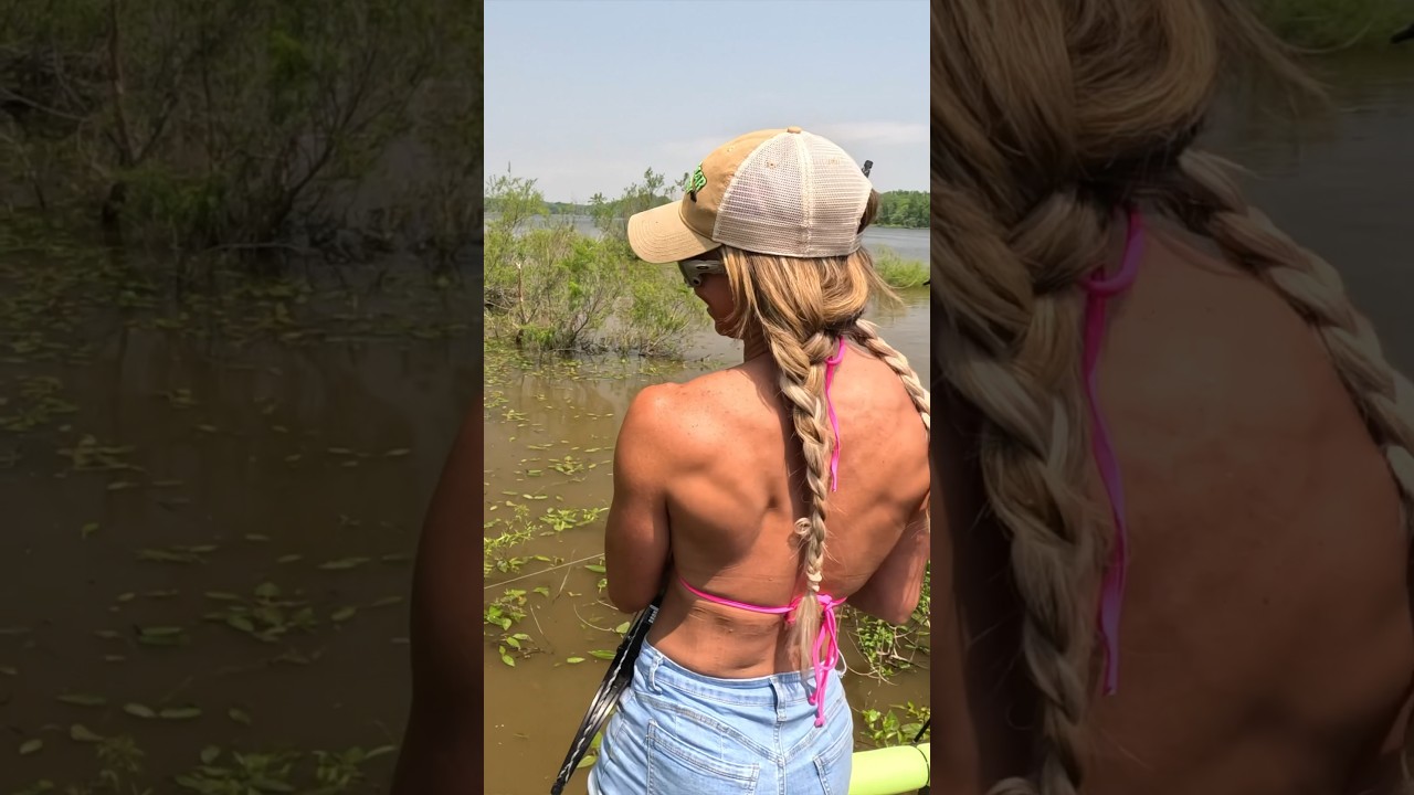 2 Carp 1 Arrow by Sarah Bowmar! #fishing #shorts #archery #bowfishing