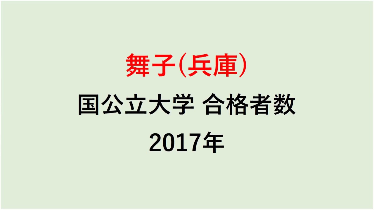 舞子高校　大学合格者数　2017～2014年【グラフでわかる】