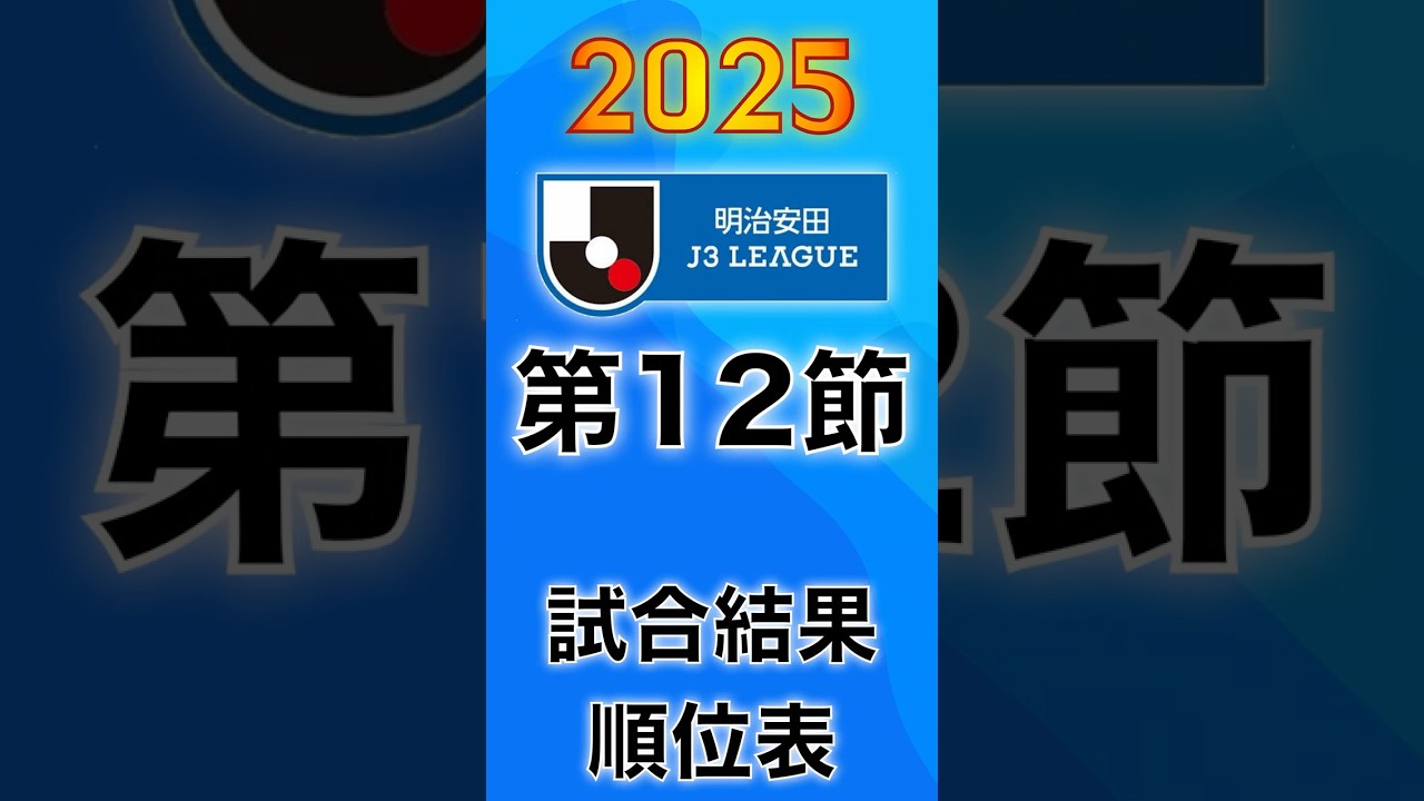 【2025 J3】第12節　試合結果・順位