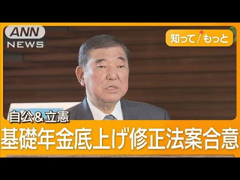 自公と立憲が基礎年金底上げ修正法案合意「最低限あんこ」　財源先送りでも成立急ぐ【知ってもっと】【グッド！モーニング】(2025年5月28日)
