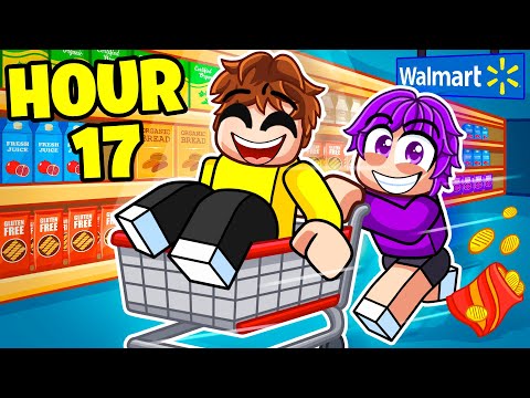 24 Hour OVERNIGHT at WALMART in Roblox?! (KICKED OUT)