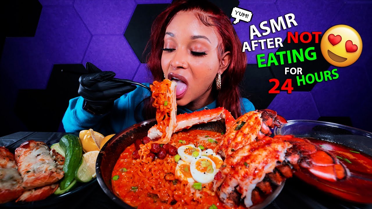 2X SPICY LOBSTER TAIL & KING CRAB CARBONARA NOODLE SEAFOOD BOIL MUKBANG ASMR | QUEEN BEAST