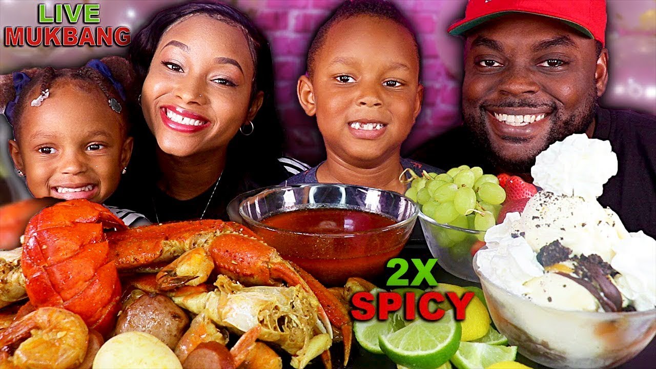 2X SPICY SEAFOOD BOIL MUKBANG (1,000,000) LIVE MUKBANG 먹방 | QUEEN BEAST