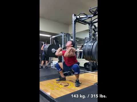 315 lb. hang clean and jerk (no belt)