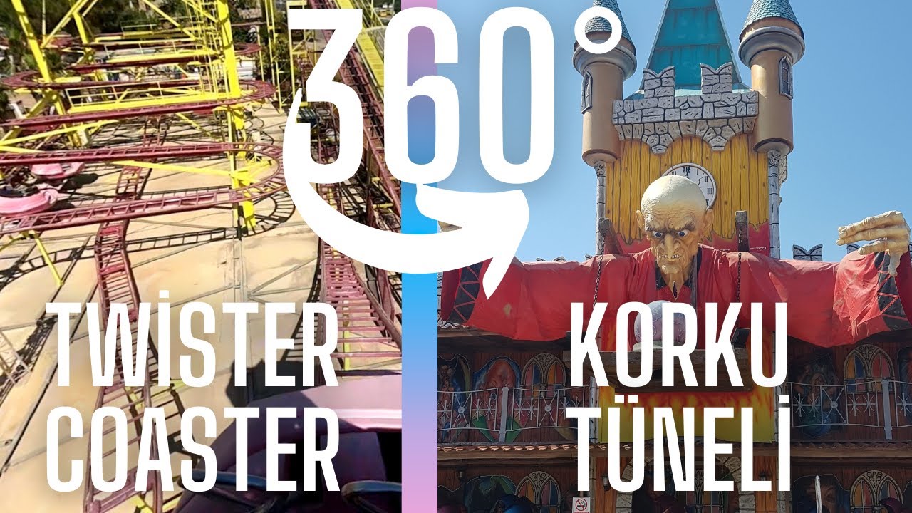 360° TWISTER COASTER & HORROR TUNNEL /4K (TR-EN-РУ) #Funfair