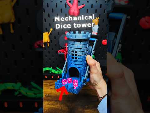 3D Printed Random Mechanical Dice Tower with moving bridge #dnd #3dprinting