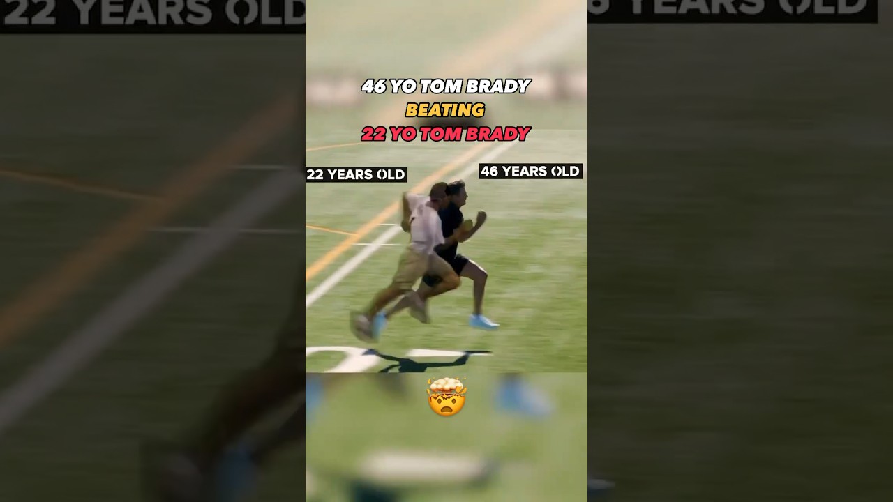 46-year-old Tom Brady beating 22-year-old Tom’s 40-yard dash time 😳 #nfl