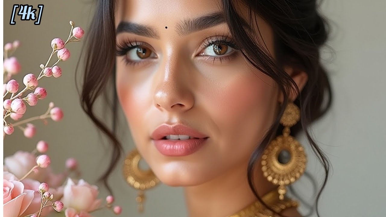 [4k] Real Indian Ai Lookbook Model - Beautiful model - Flowers Beauty #ai #lookbook #art #model