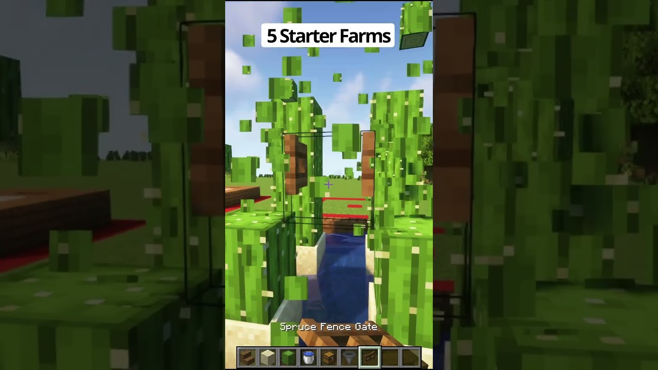 5 Easy Minecraft Starter Farms🏡 #minecraft
