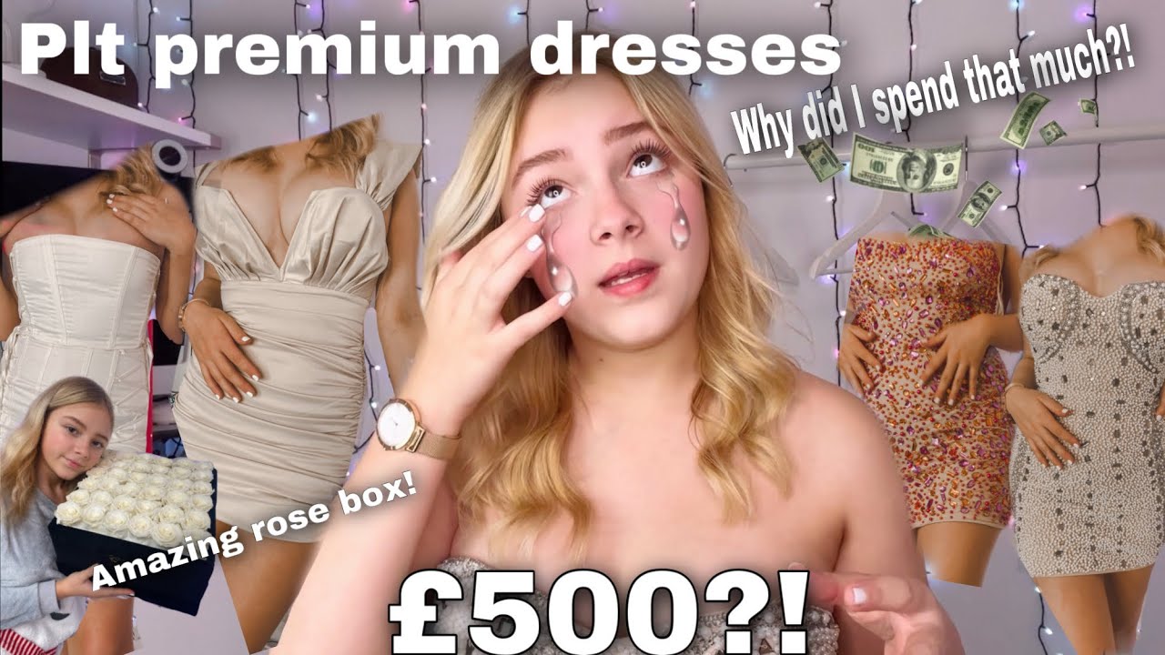 £500 pretty little thing premium dress Haul 😱 | Rose forever - Amazing real rose box 🌹