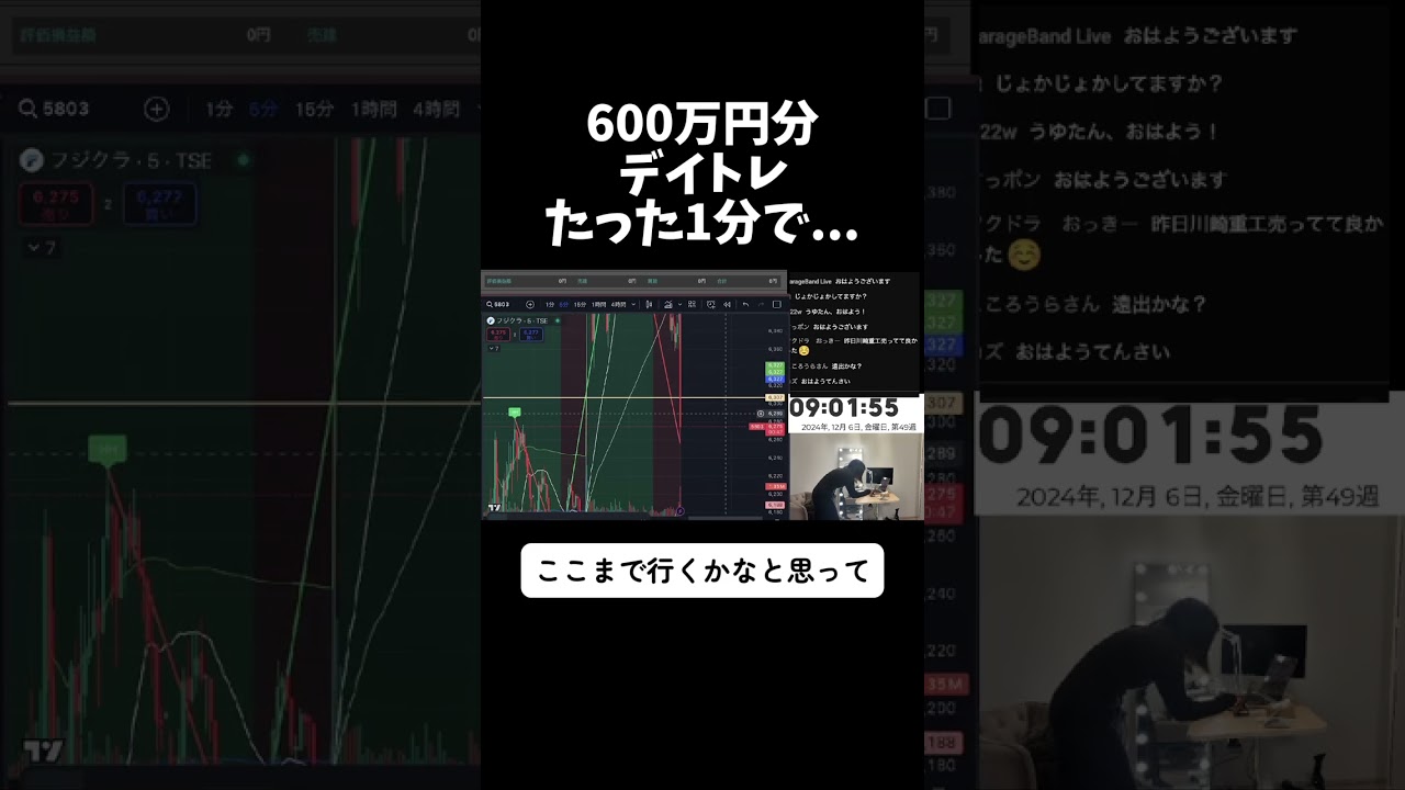 デイトレ600万円分、たった1分で... #投資 #株#株式投資 #日本株 #デイトレ