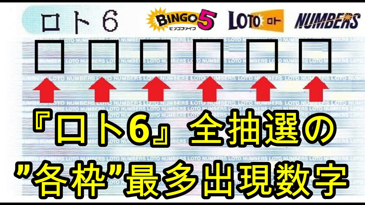 『ロト6』全抽選の”各枠”最多出現数字「TOP3」ランキング